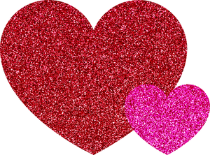 Glitter Y2K Hearts Sticker